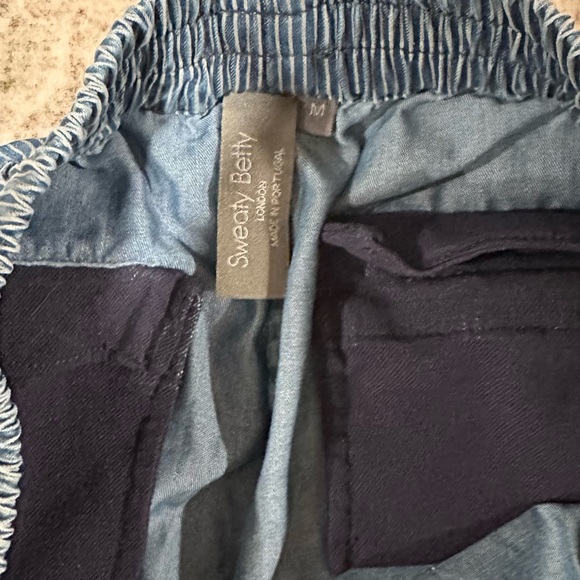 Sweaty Betty Jogger Pants Blue Pinstripes Elastic Waist Size M EUC - Picture 7 of 7